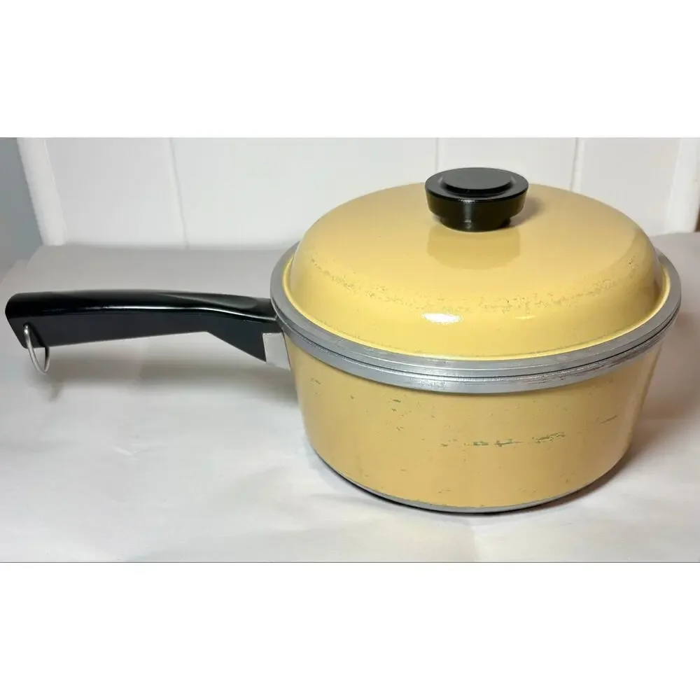 Vintage Aluminum Sears “Club” Harvest Gold 3 QT Pot w/ Lid